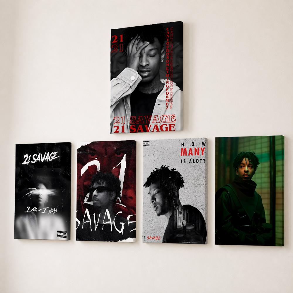 Canvas Wrap Ready - Popüler Şarkıcı Rapper 21 S-Savage Posteri