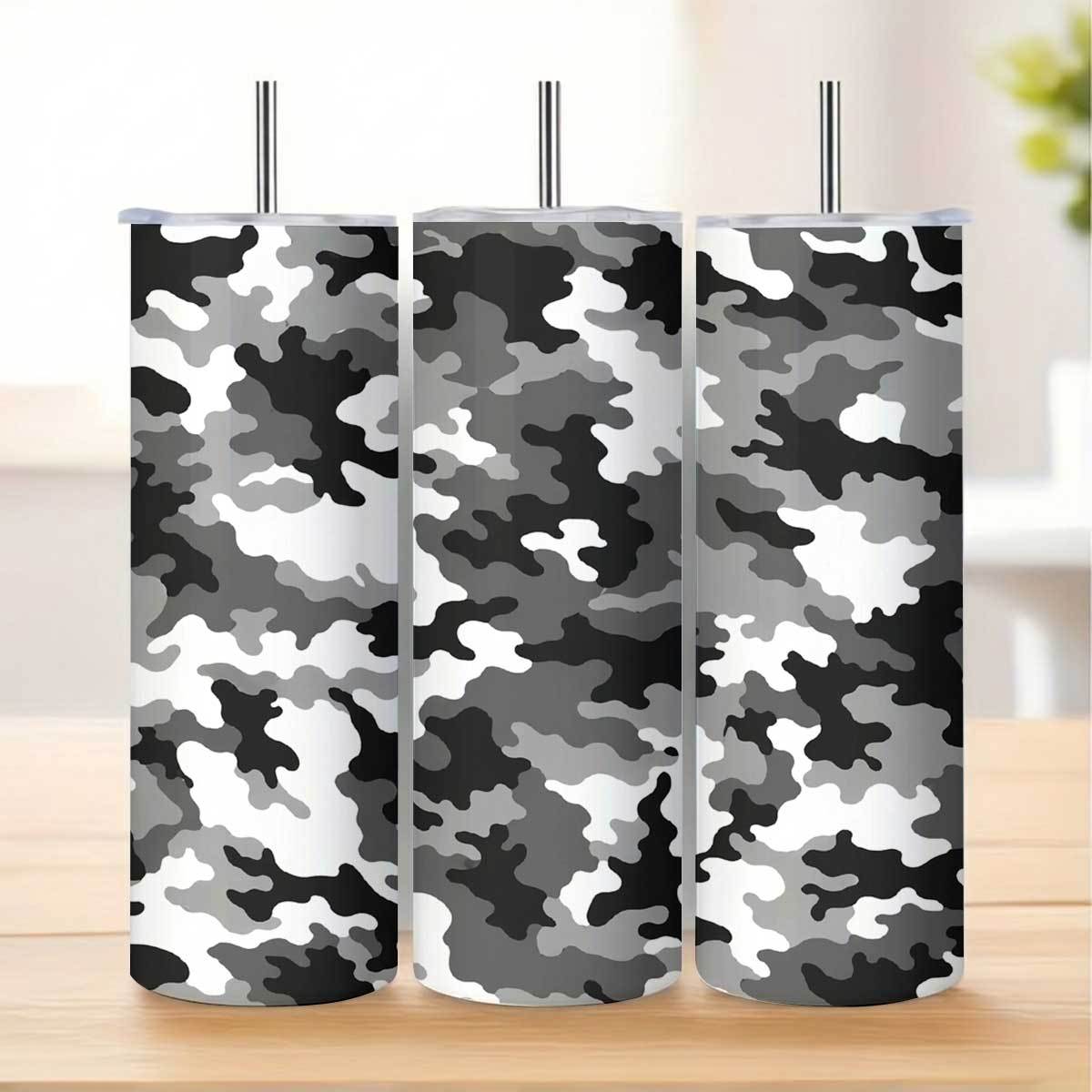 Tumbler 20Oz White - 1 adet 20Oz Gri Siyah Beyaz
