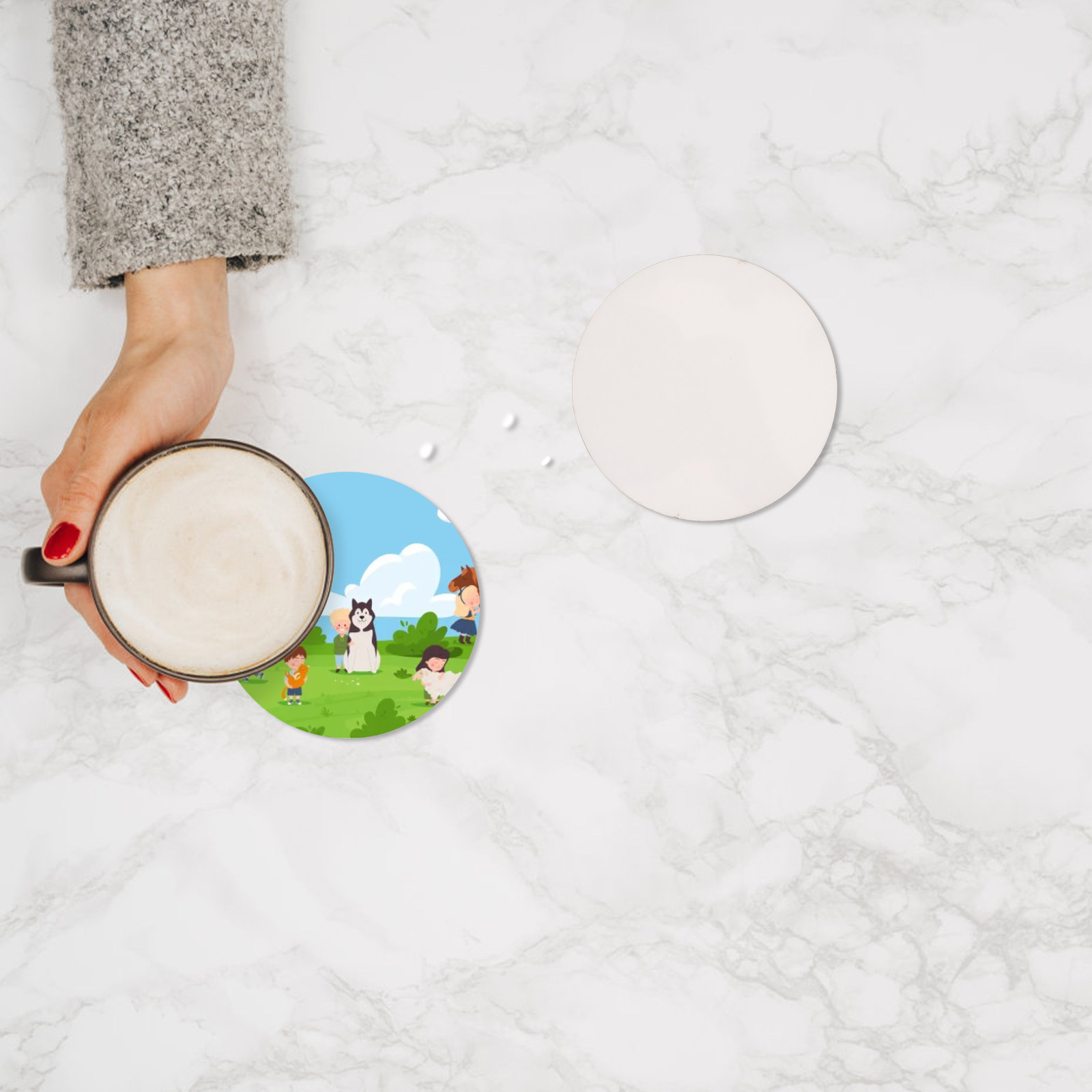 Coaster Sublimation Blank - 10 Adet Süblimasyon Ahşap Bardak Altlığı
